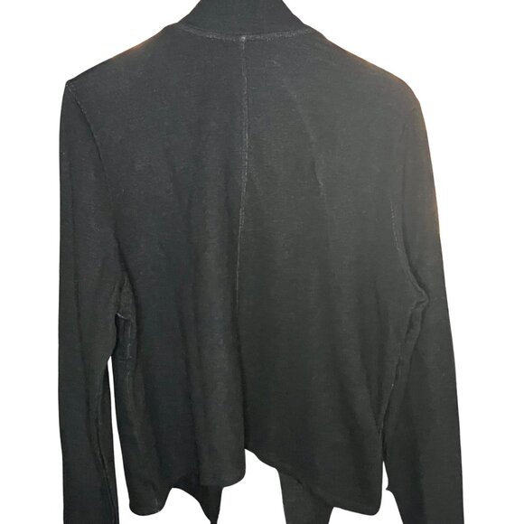 Peruvian Connection Black Open Front Cardigan Jacket Size XL - Picture 3 of 7